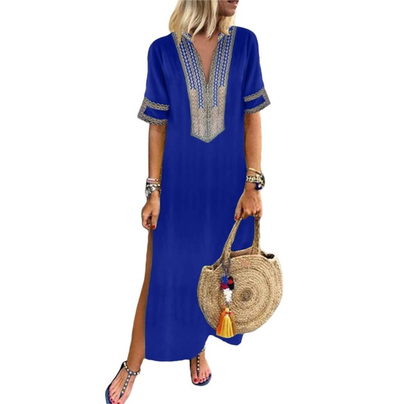 Bohemian Slit Maxi Dress - Picture 5 of 6